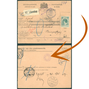 1917 Hollandiából a magyar Országház könyvtárába küldött cenzúrázott csomag szállítólevele