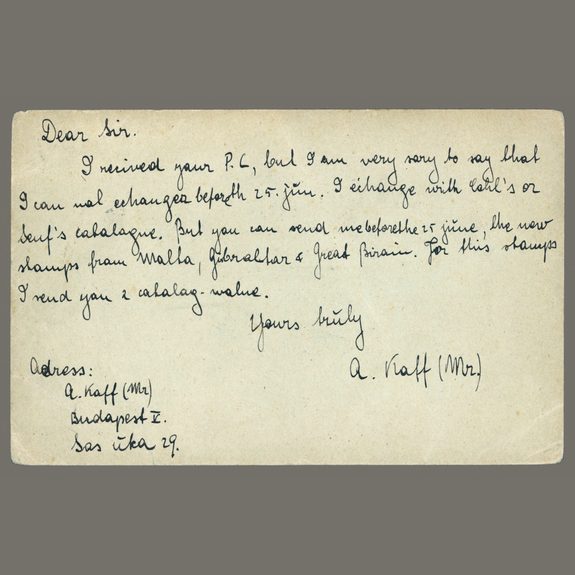 1911 Hungary - Postal stationery postcard sent to Malta - good destination - Image 2